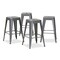 Baxton Studio Horton ModernIndustrial Grey Finished Metal 4-Piece Stackable Counter Stool Set, PK4 192-4PC-12045-ZORO - alternate 3